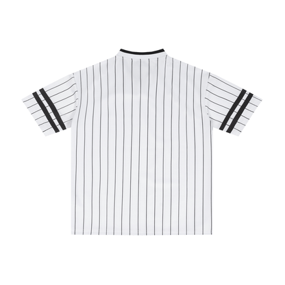 Unisex Striped Loose V-Neck T-Shirt
