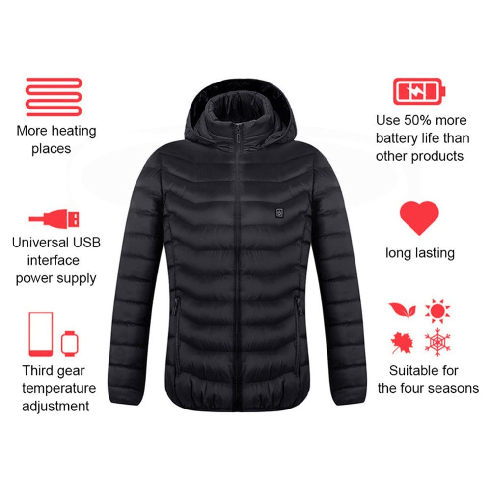 Men’s USB Heated Jacket – Electric Thermal Winter Coat