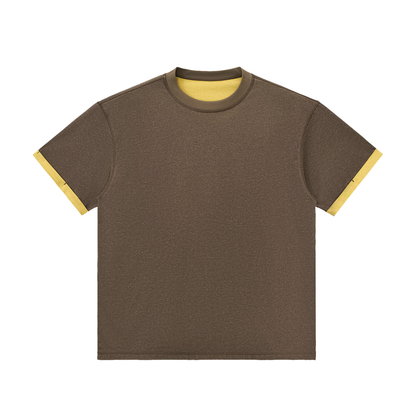 Contrast Cuff Cuffed T-Shirt