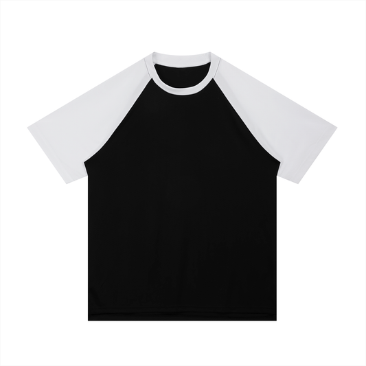 Contrast Raglan Sleeve Mesh T-Shirt