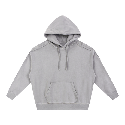 Snow Washed Tape Raw Edge Hoodie