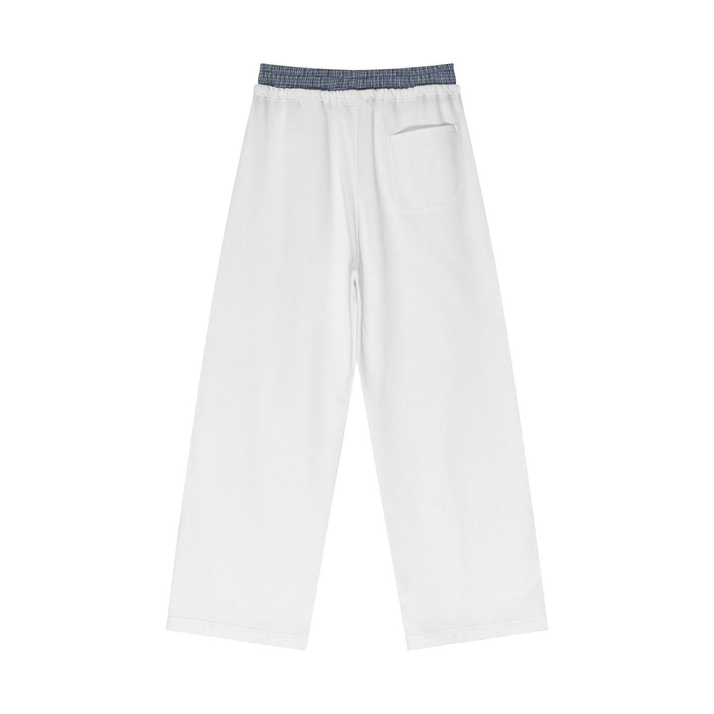Plaid Contrast Waist Pants