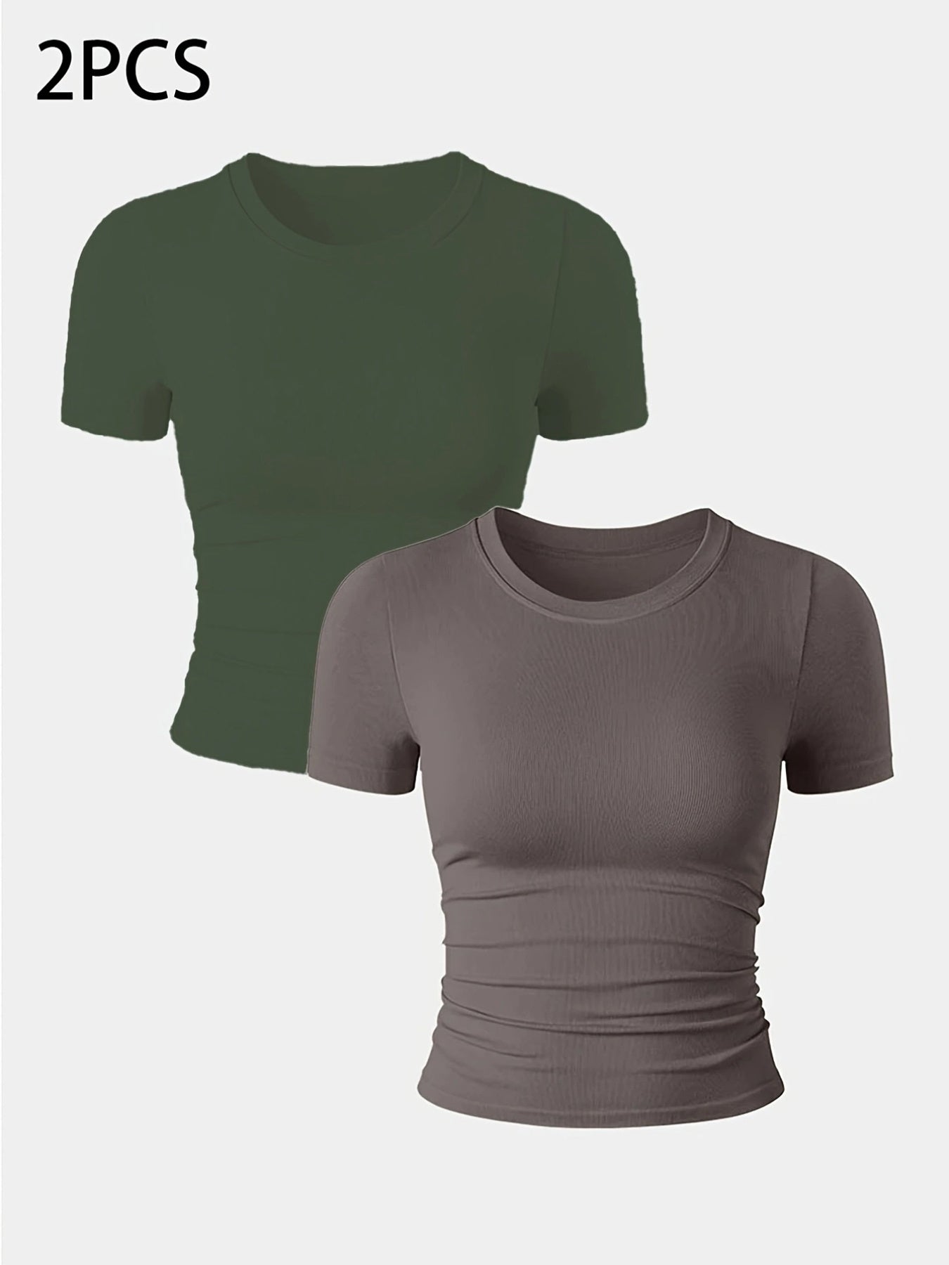 2 Packs Women's Seamless Workout Tops - Breathable Short Sleeve Athletic Shirts, Moisture Wicking Quick Dry Tees With Soft Stretch Fabric - Sureru