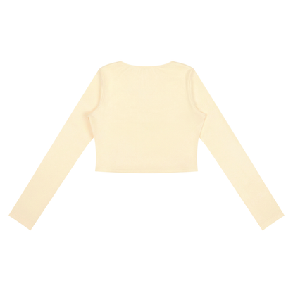 Women's Ruched Long Sleeve Crop T-Shirt