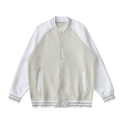Two Tone Raglan Sleeve Varsity Jacket
