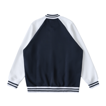 Two Tone Raglan Sleeve Varsity Jacket