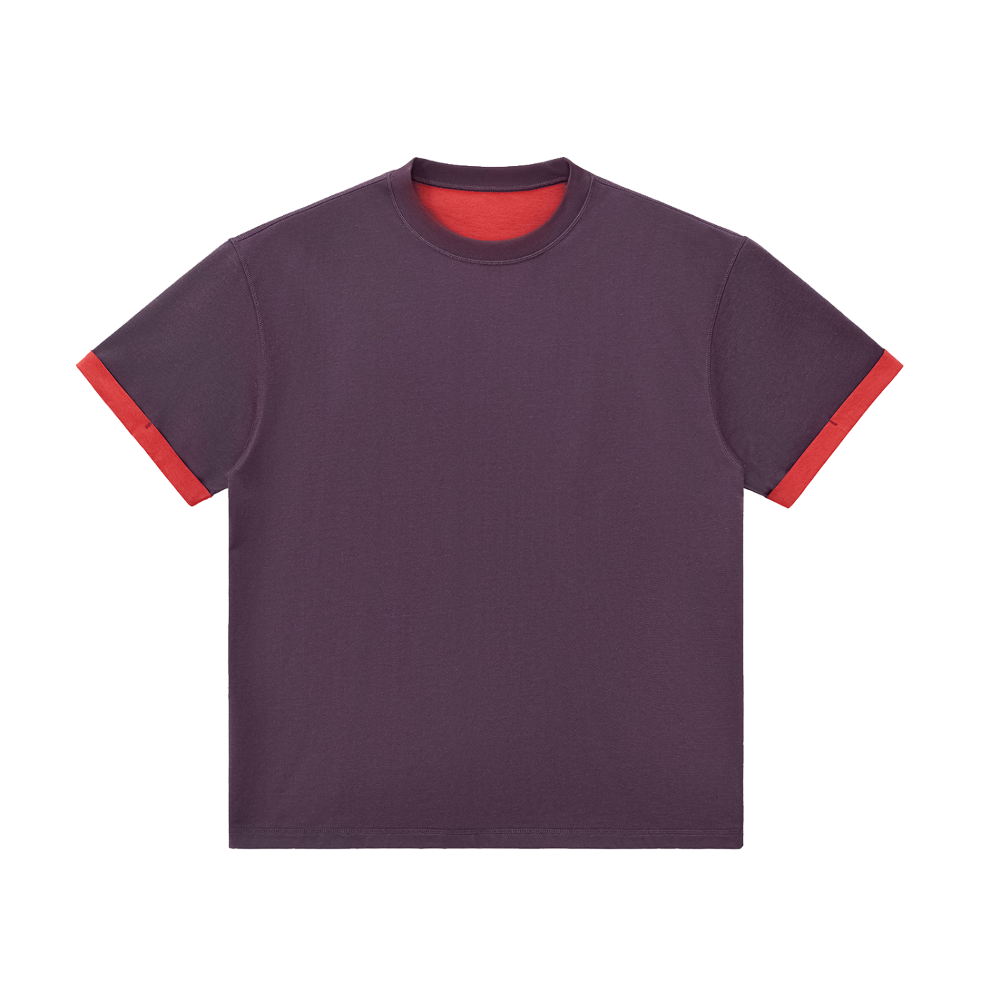 Contrast Cuff Cuffed T-Shirt