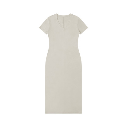 Women's V-Neck Short Sleeve Maxi Dress