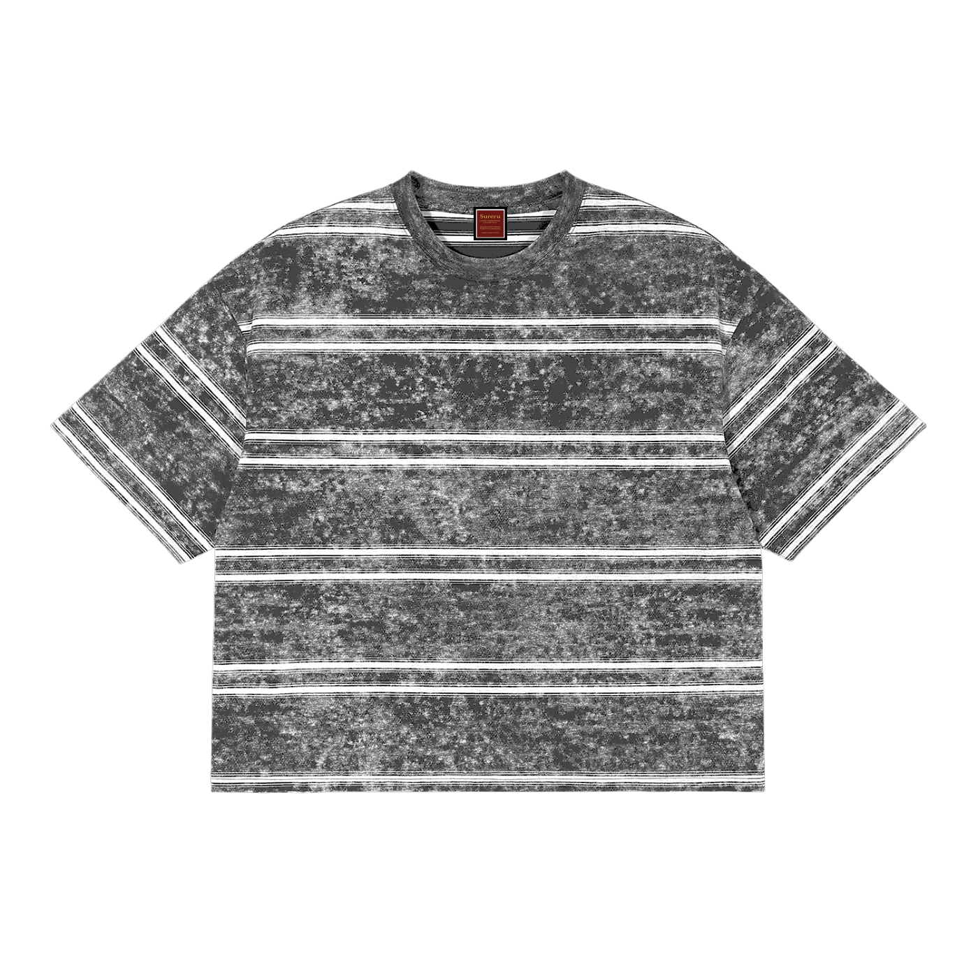 Snow Washed Striped Boxy T-Shirt
