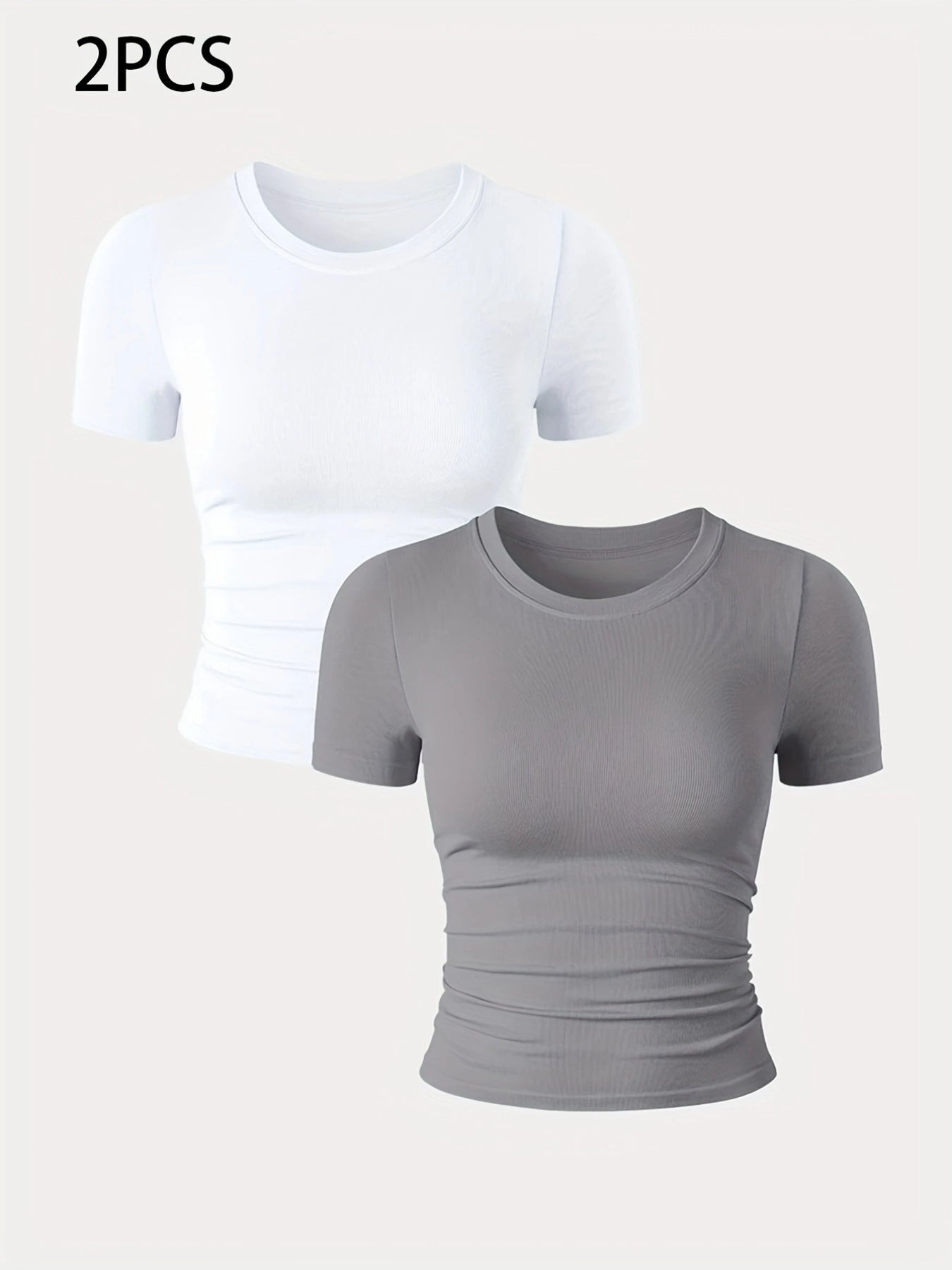 2 Packs Women's Seamless Workout Tops - Breathable Short Sleeve Athletic Shirts, Moisture Wicking Quick Dry Tees With Soft Stretch Fabric - Sureru