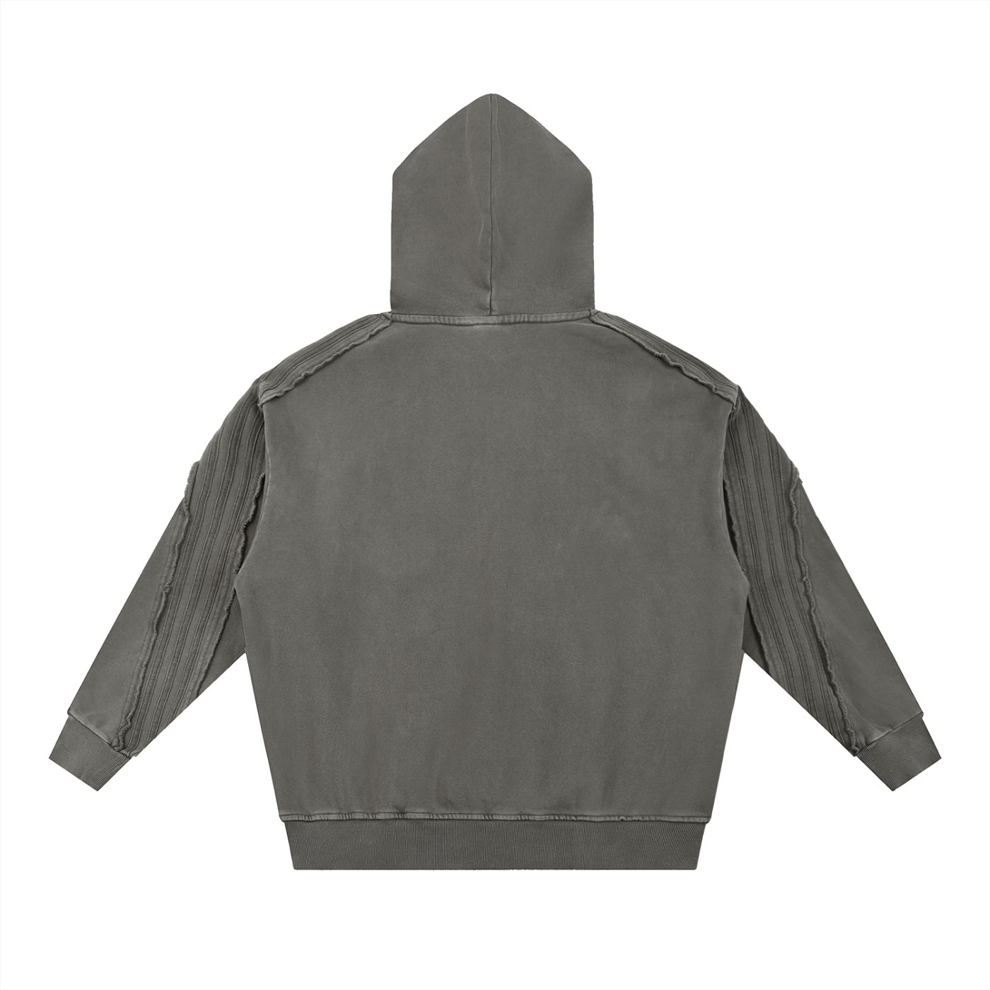 Snow Washed Tape Raw Edge Hoodie