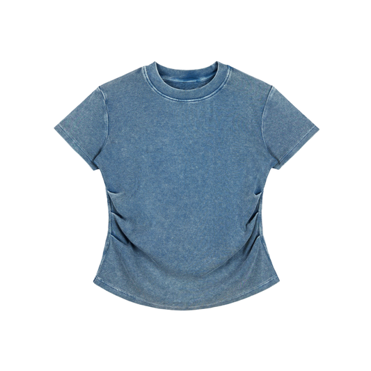 Vintage Washed Bodycon Cotton T-Shirt