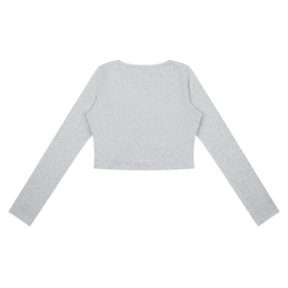 Women's Ruched Long Sleeve Crop T-Shirt