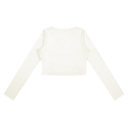 Women's Ruched Long Sleeve Crop T-Shirt