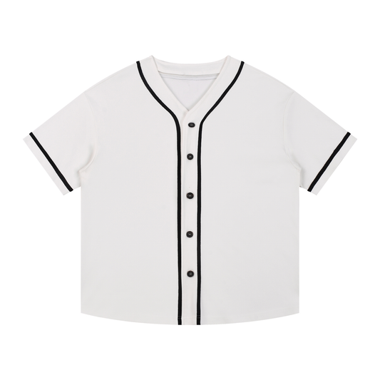 Contrast Piped Button-Up Jersey