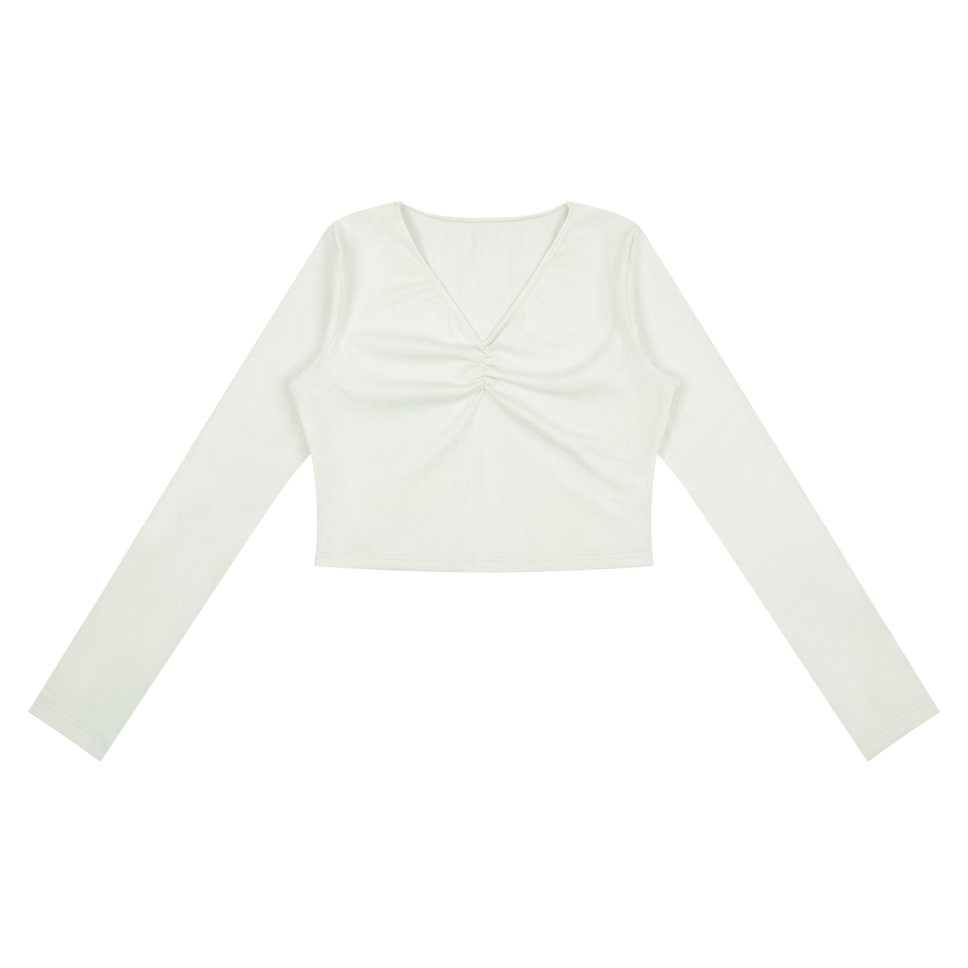 Women's Ruched Long Sleeve Crop T-Shirt