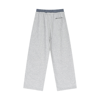 Plaid Contrast Waist Pants
