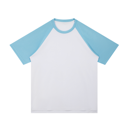 Contrast Raglan Sleeve Mesh T-Shirt