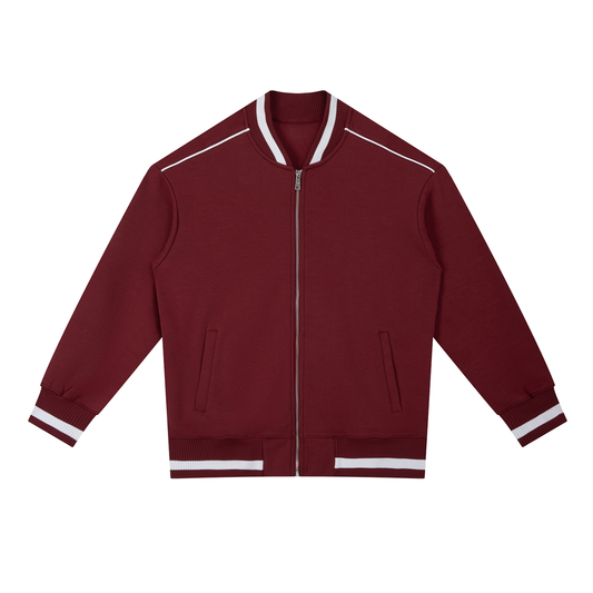 Contrast Piping Zip Bomber Jacket