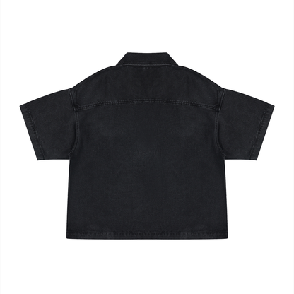 Sureru Vintage Washed Cropped Denim Jacket – Oversized Streetwear Layer