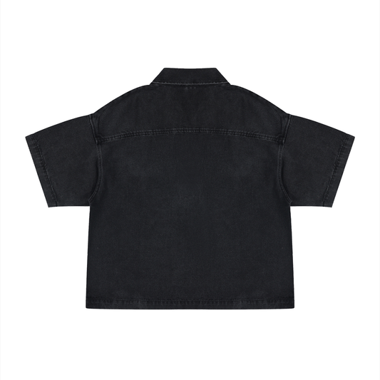 Sureru Vintage Washed Cropped Denim Jacket – Oversized Streetwear Layer