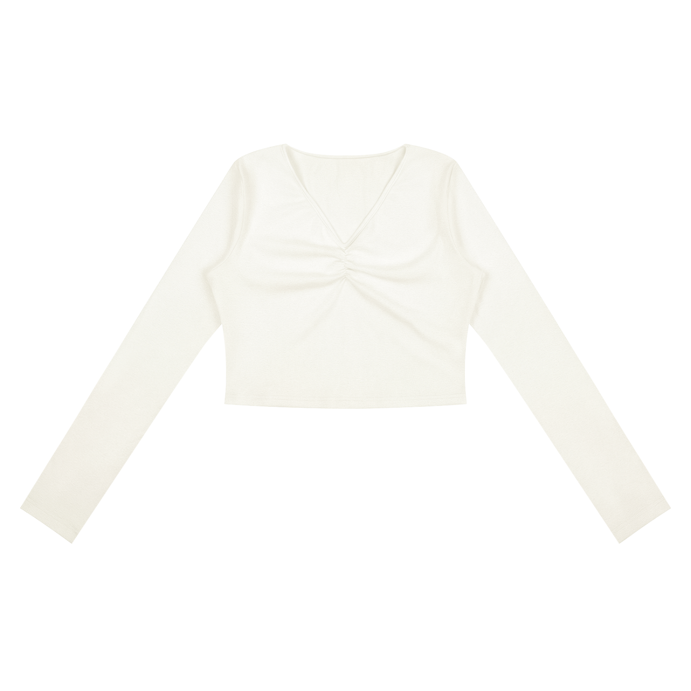 Women's Ruched Long Sleeve Crop T-Shirt