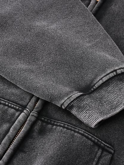 Zip-Through Boxy Fleece Hoodie