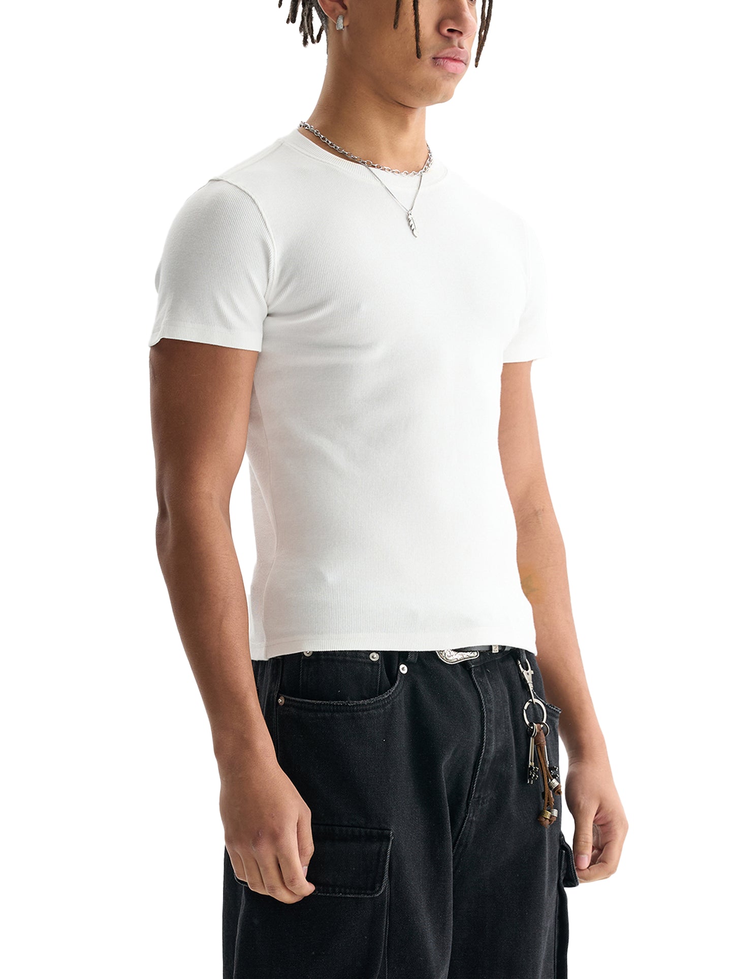 Men's Bodycon Ribbed Crop Top