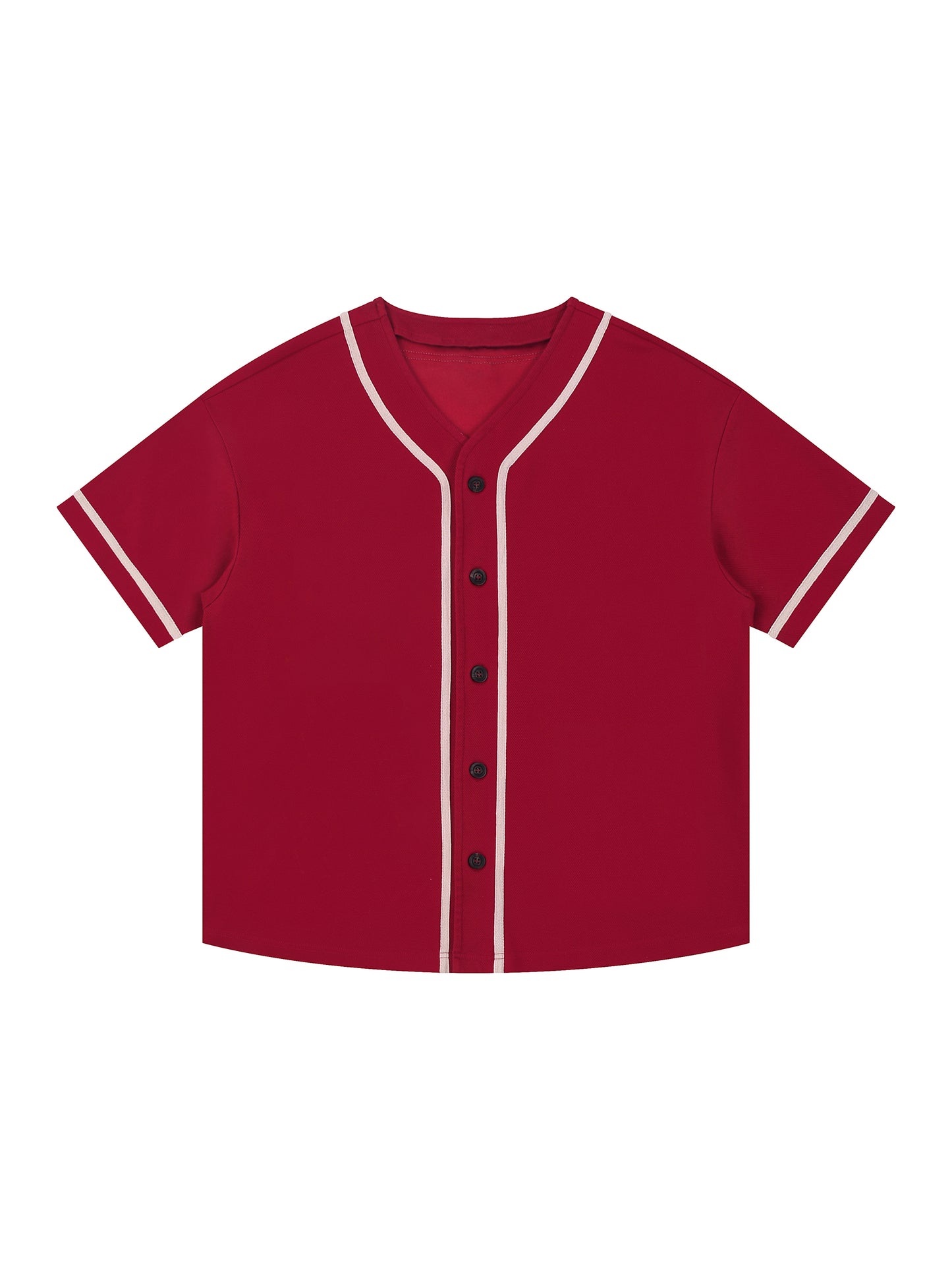 Contrast Piped Button-Up Jersey