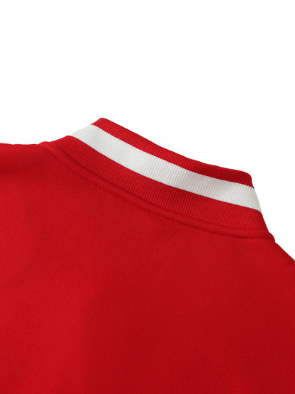 Two-Tone Fleeced Varsity Jacket
