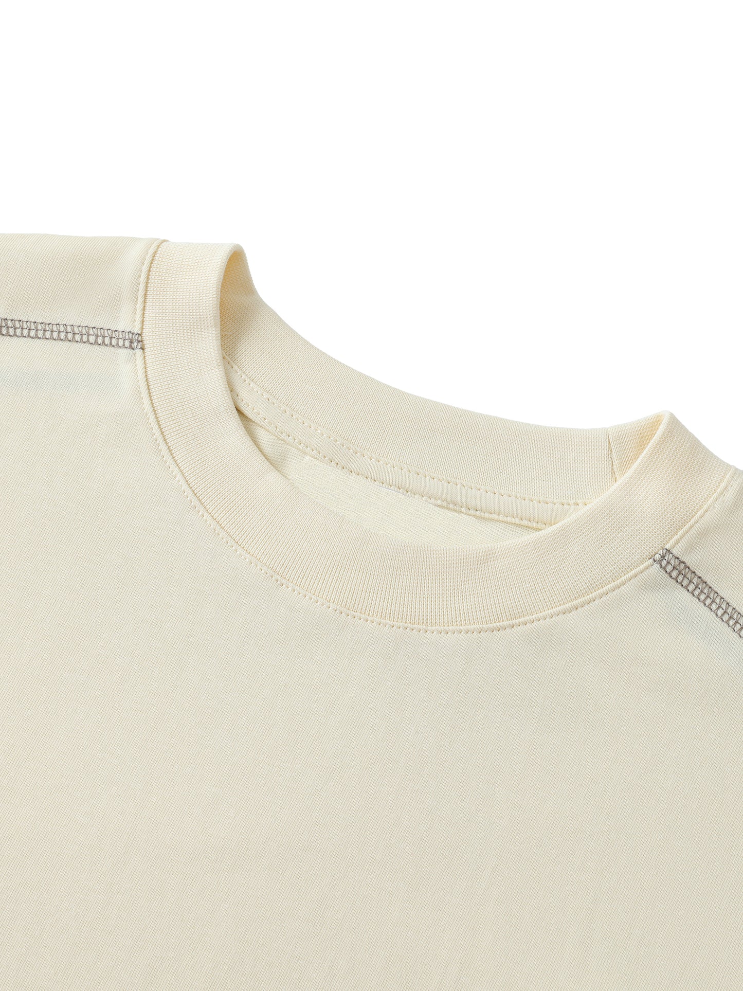 Oversized Contrast-Stitched Cotton Tee