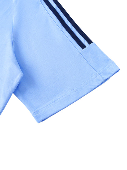 Contrast Tape Crewneck Cotton T-Shirt