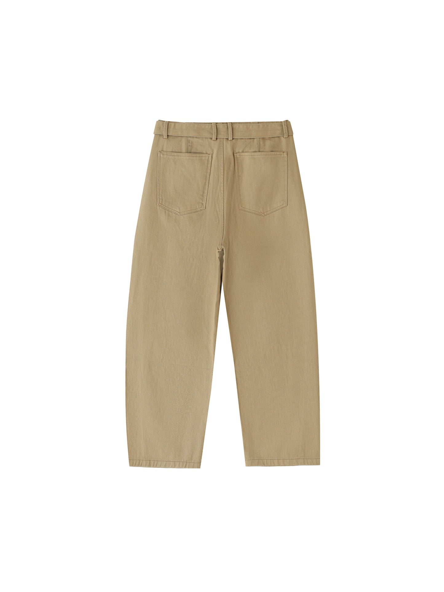 Belted Barrel-leg Chino Pants