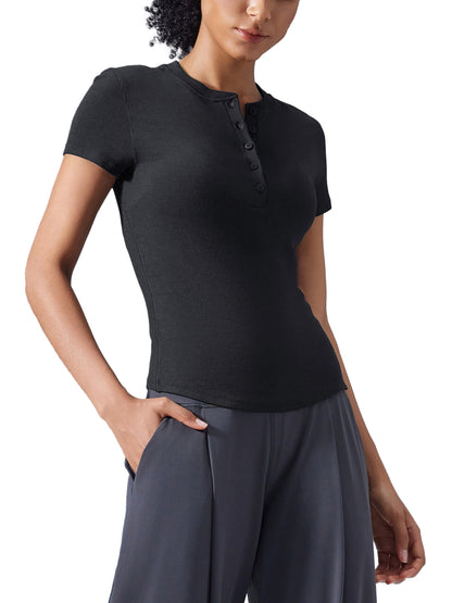 Modal Bodycon Henley Shirt