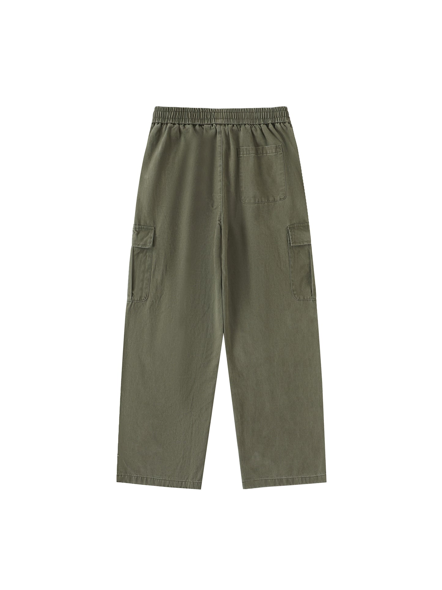 Drawstring Waist Straight-Leg Cargo Pants