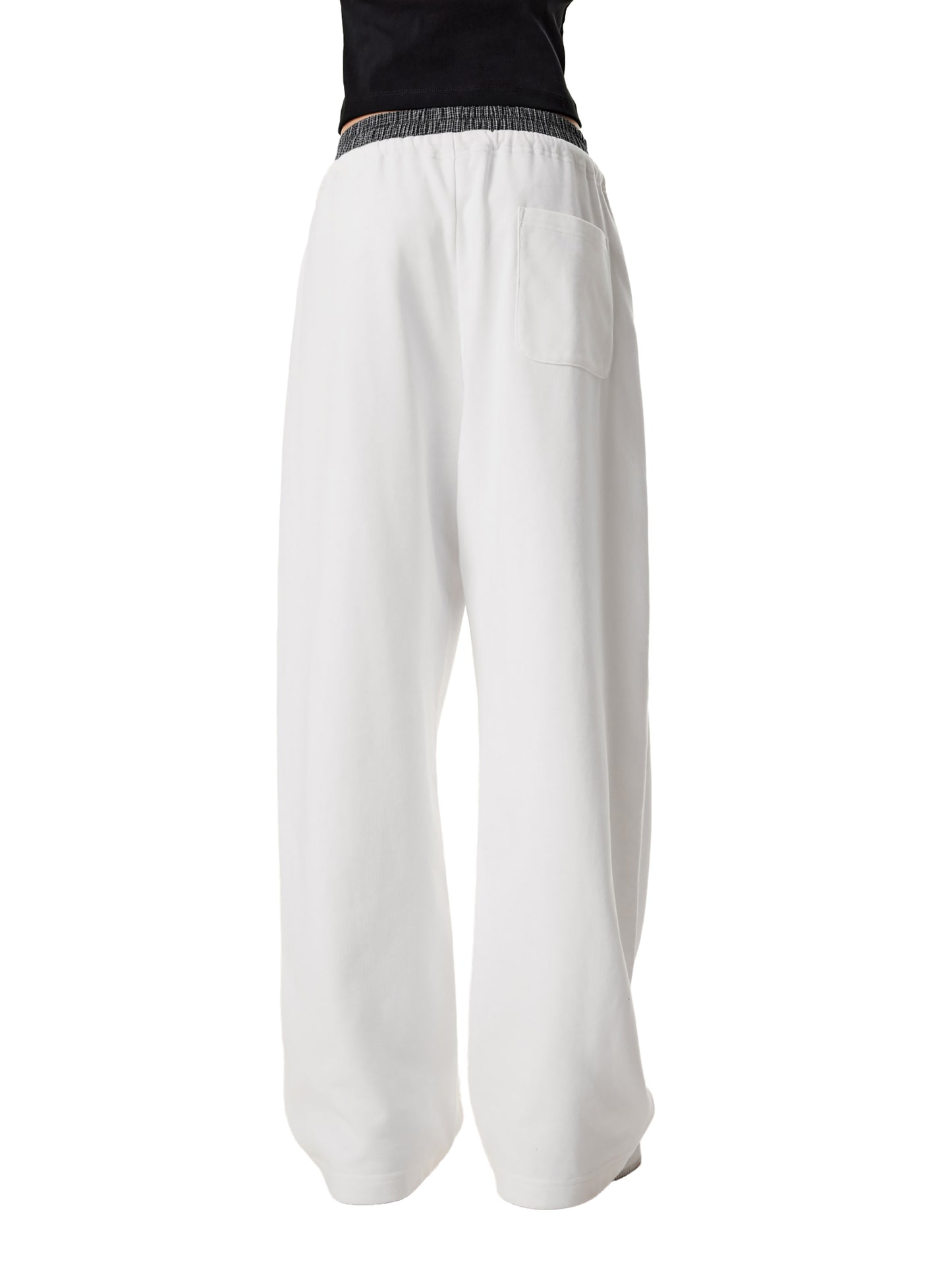 Plaid Contrast Waist Pants