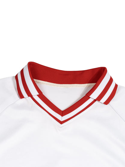 Contrast Lapel Collar Boxy T-Shirt