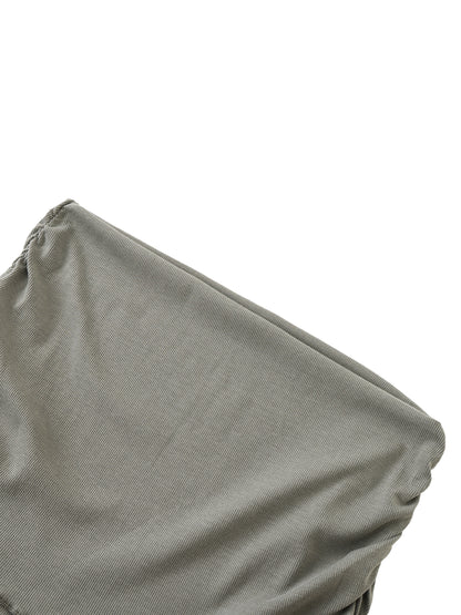 Dyed Washed Straight Hip-Hugging Slim Maxi Skirt