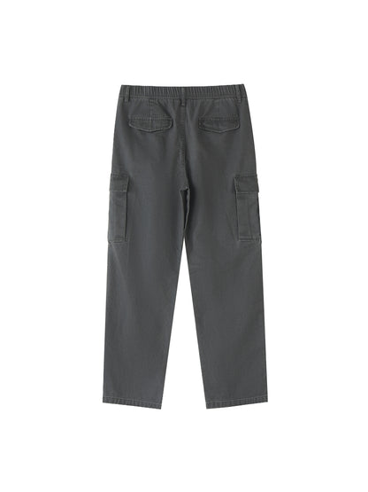 Cotton Elastic-Waist Cargo Pants