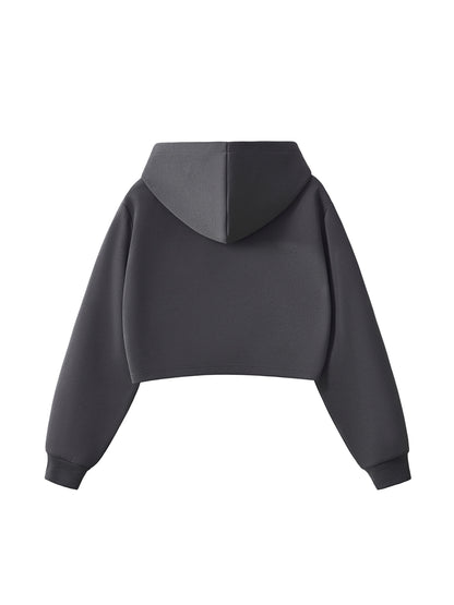 Essential Cropped Zip-Up Hoodie
