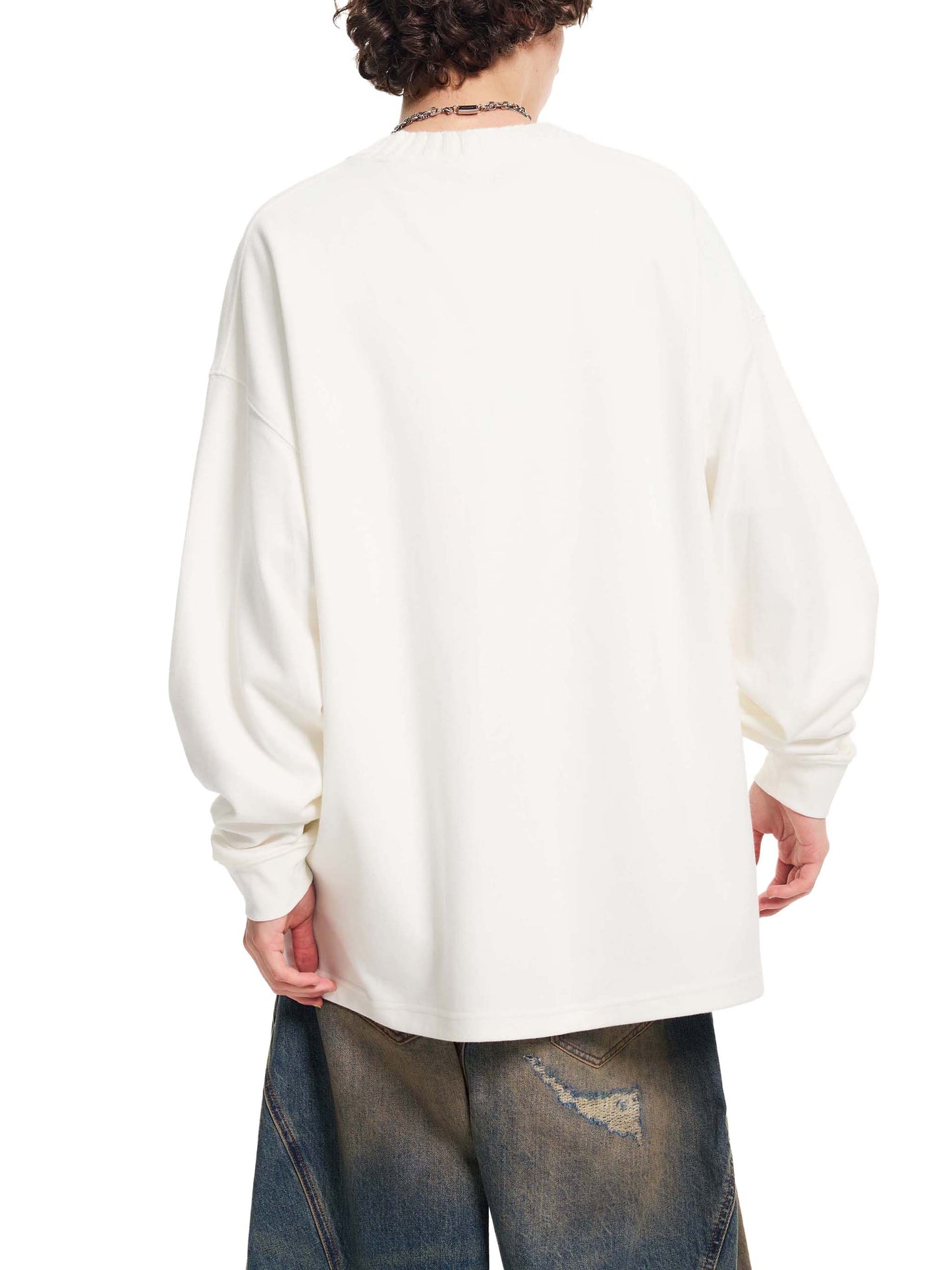 Knitted Round Neck Oversize Sweatshirt