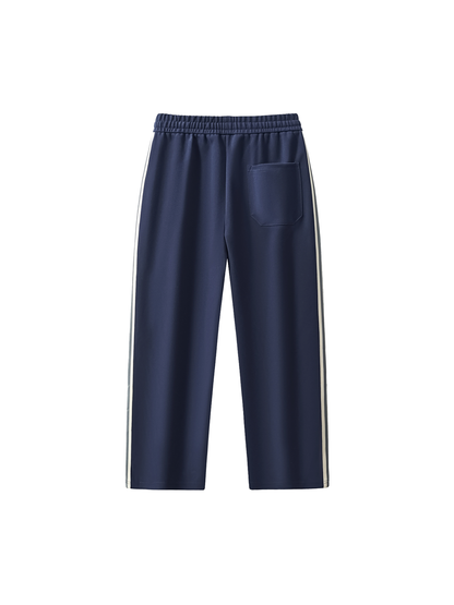 Contrast Side-Stripe Straight-Leg  Pants