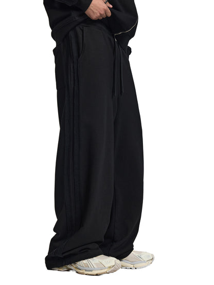 Contrast Tape Straight-Leg Sweatpants