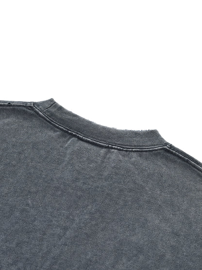 Snow Wash Raw-Hem Boxy T-shirt