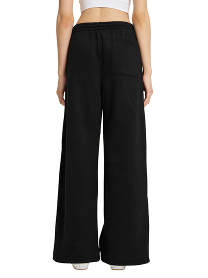 Fleece Drawstring Straight-Leg Sweatpants