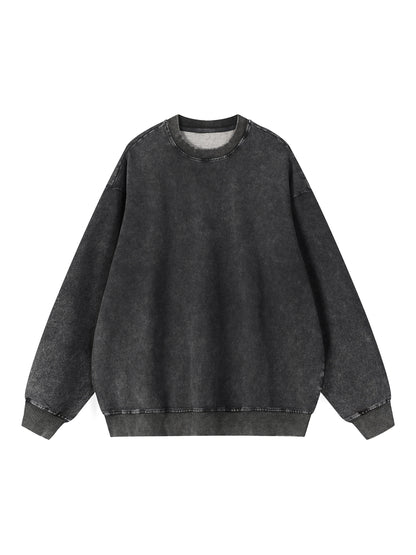 Snow Wash Oversized Crewneck Sweatshirt