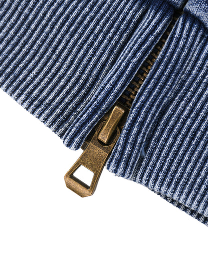 Snow Wash Oversized Zip-Up Hoodie