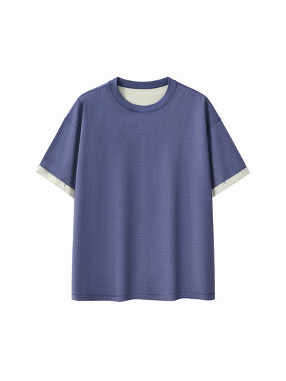 Contrast Cuff Cuffed T-Shirt