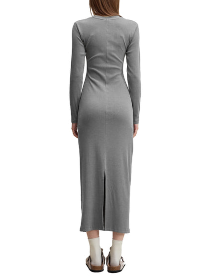 Dyed Washed Slit Maxi Dress