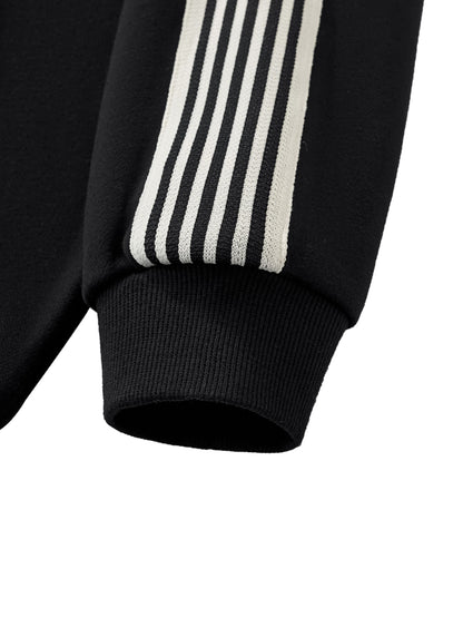Side Stripe Drop-Shoulder Hoodie